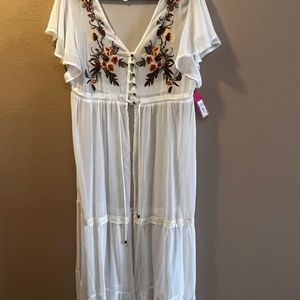 Sheer Floral Long Cardigan/Cover Up